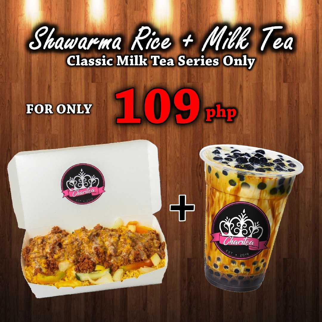 Shawarma Rice + Milk tea